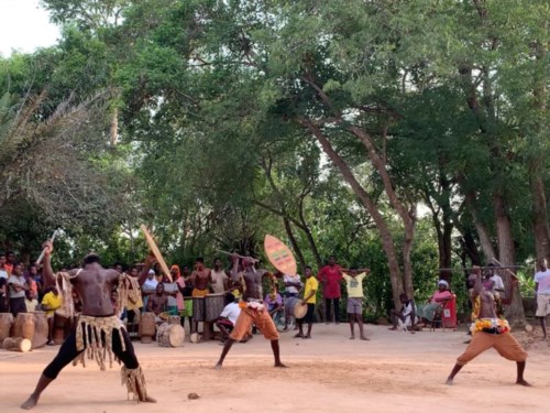 Osa-Kriegstanz der Baobab Culture Troupe